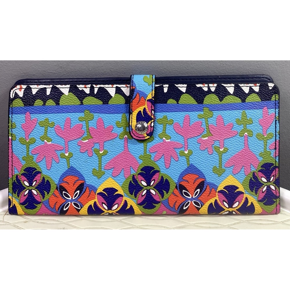 Vera Bradley Womens Pattern Play Rio Stripe Slim Wallet/Clutch 4.5x9"